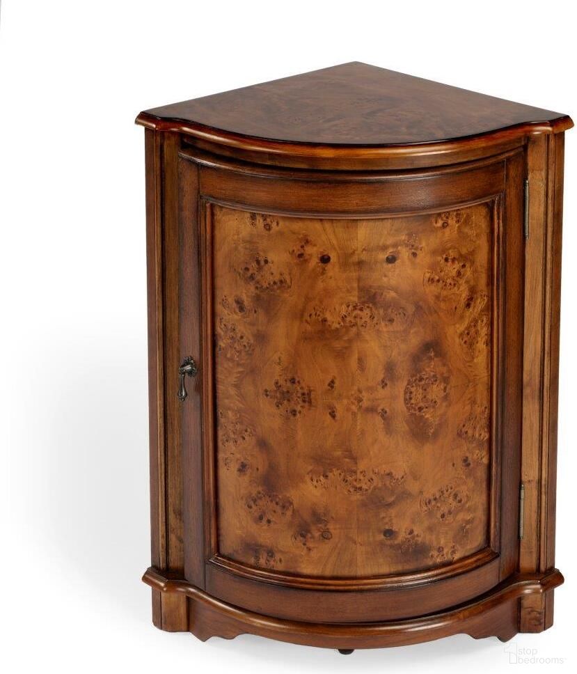 The appearance of Butler Durham Plantation Cherry Corner Cabinet 2115101 designed by Butler Specialty Company in the traditional interior design. This brown piece of furniture was selected by 1StopBedrooms from Masterpiece Collection to add a touch of cosiness and style into your home. Sku: 2115101. Material: Rubberwood.