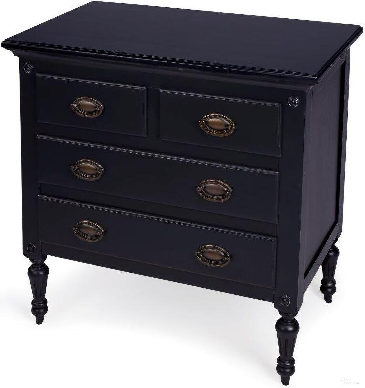 The appearance of Butler Easterbrook Black 4 Drawer Chest designed by Butler Specialty Company in the transitional interior design. This black piece of furniture was selected by 1StopBedrooms from Masterpiece Collection to add a touch of cosiness and style into your home. Sku: 9306295. Material: Wood.