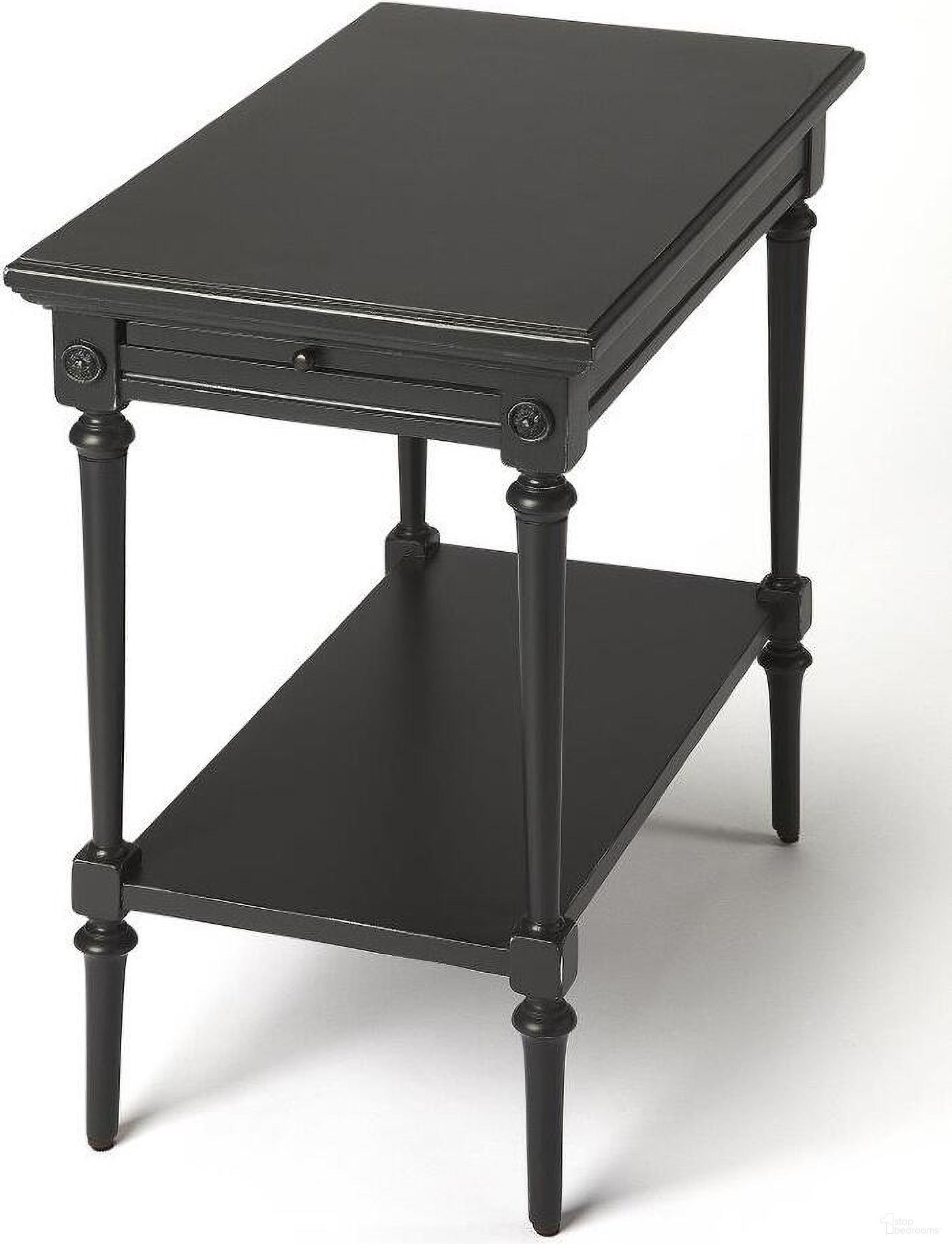 The appearance of Butler Easterbrook Black End Table designed by Butler Specialty Company in the traditional interior design. This black piece of furniture  was selected by 1StopBedrooms from Masterpiece Collection to add a touch of cosiness and style into your home. Sku: 9355295. Material: Wood.