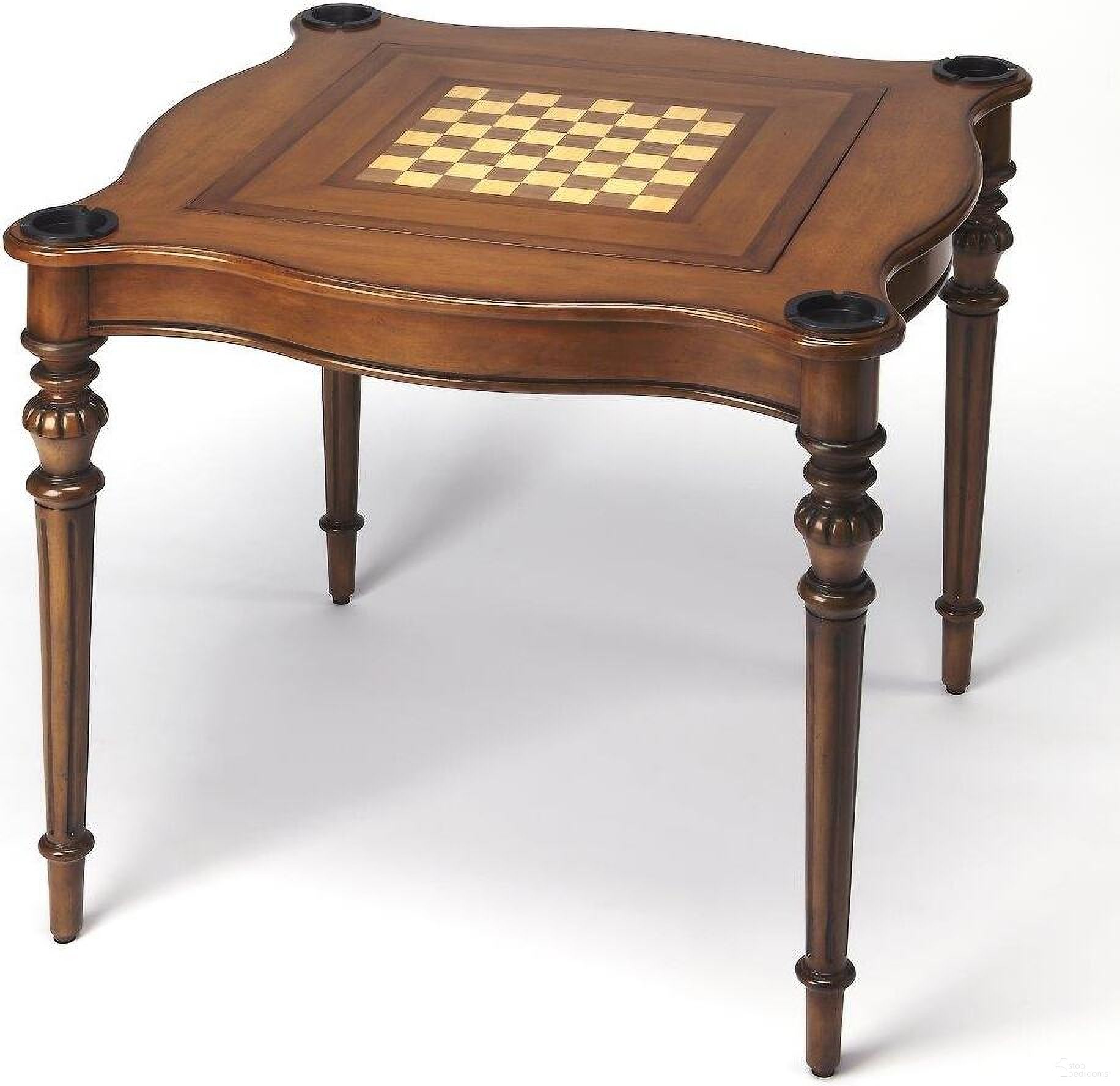 The appearance of Butler Eastwick Antique Cherry Game Table designed by Butler Specialty Company in the traditional interior design. This medium brown piece of furniture  was selected by 1StopBedrooms from Masterpiece Collection to add a touch of cosiness and style into your home. Sku: 3923011. Material: Wood Veneer.