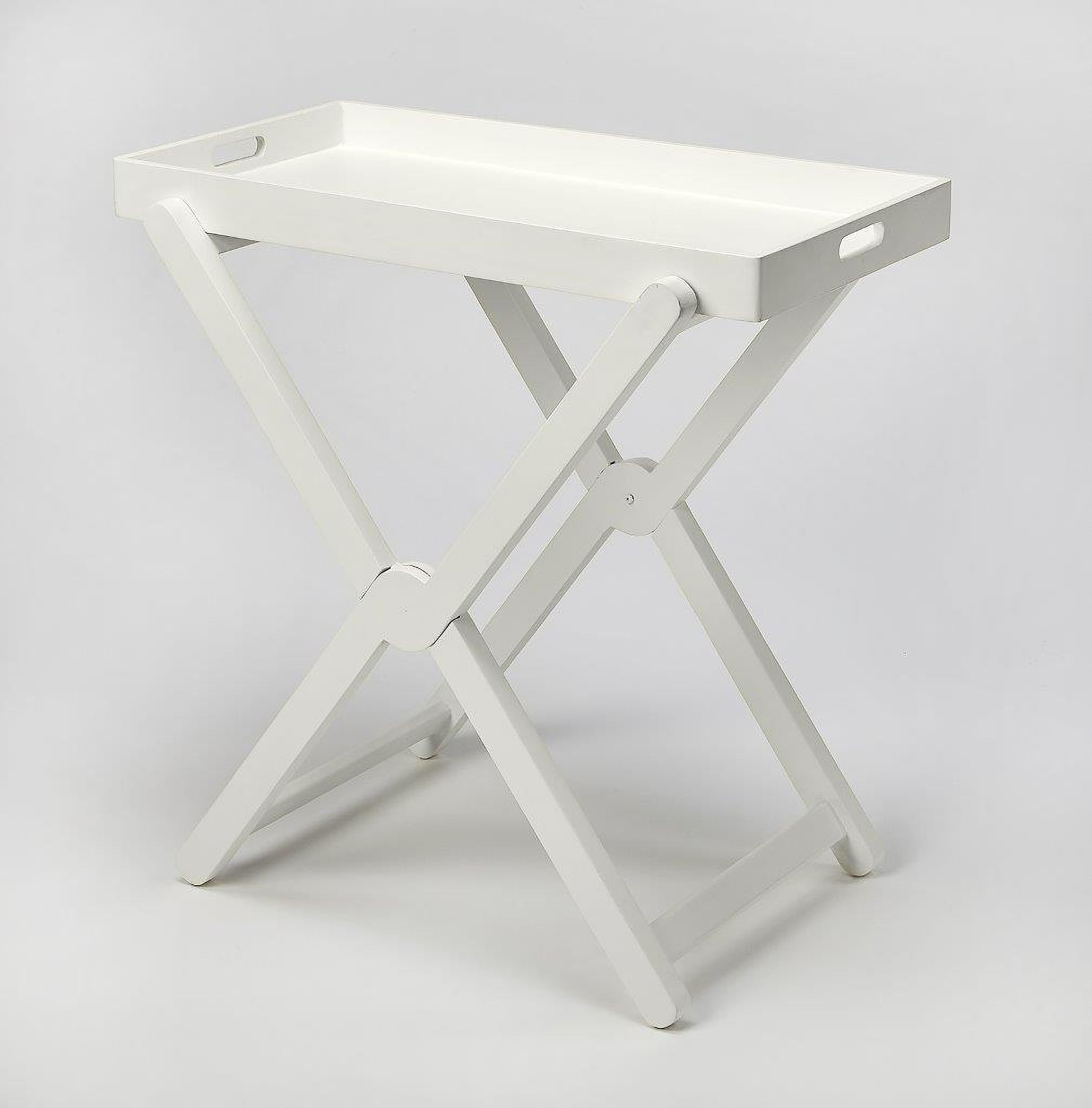 The appearance of Butler Edna White Tray Table designed by Butler Specialty Company in the transitional interior design. This white piece of furniture  was selected by 1StopBedrooms from Loft Collection to add a touch of cosiness and style into your home. Sku: 5360288. Material: Wood.