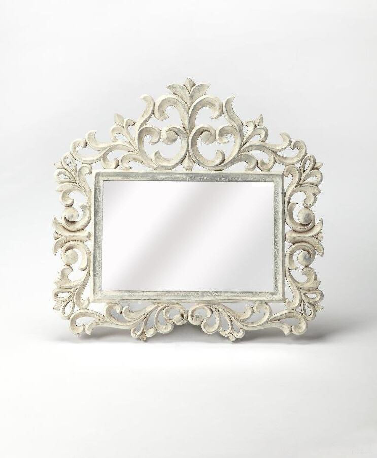 The appearance of Butler Favart Carved Wall Mirror designed by Butler Specialty Company in the traditional interior design. This white piece of furniture  was selected by 1StopBedrooms from Artifacts Collection to add a touch of cosiness and style into your home. Sku: 3681290. Material: MDF.