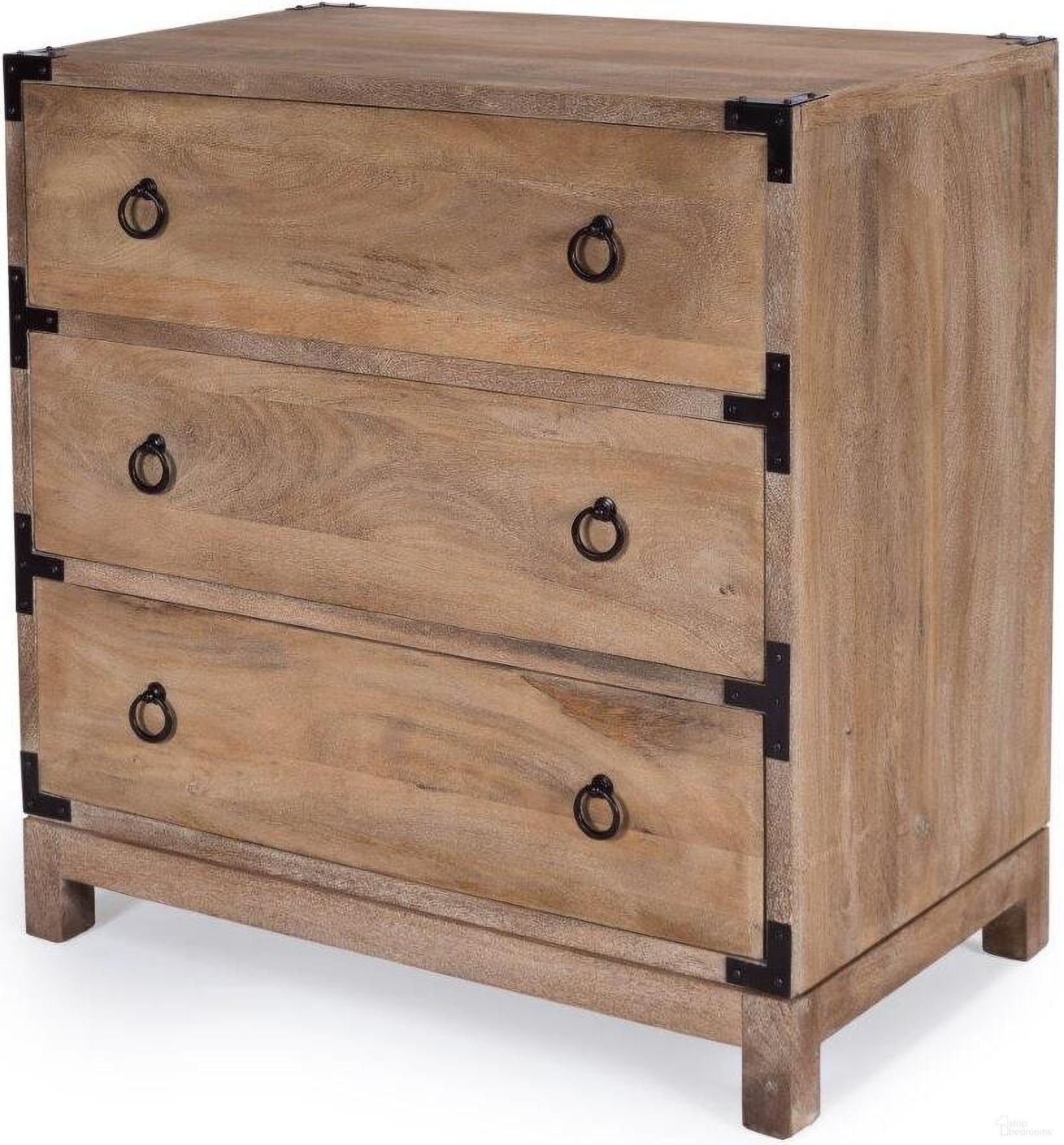 The appearance of Butler Forster Natural Mango Campaign Chest designed by Butler Specialty Company in the transitional interior design. This natural wood piece of furniture was selected by 1StopBedrooms from Loft Collection to add a touch of cosiness and style into your home. Sku: 9337312. Material: Wood.