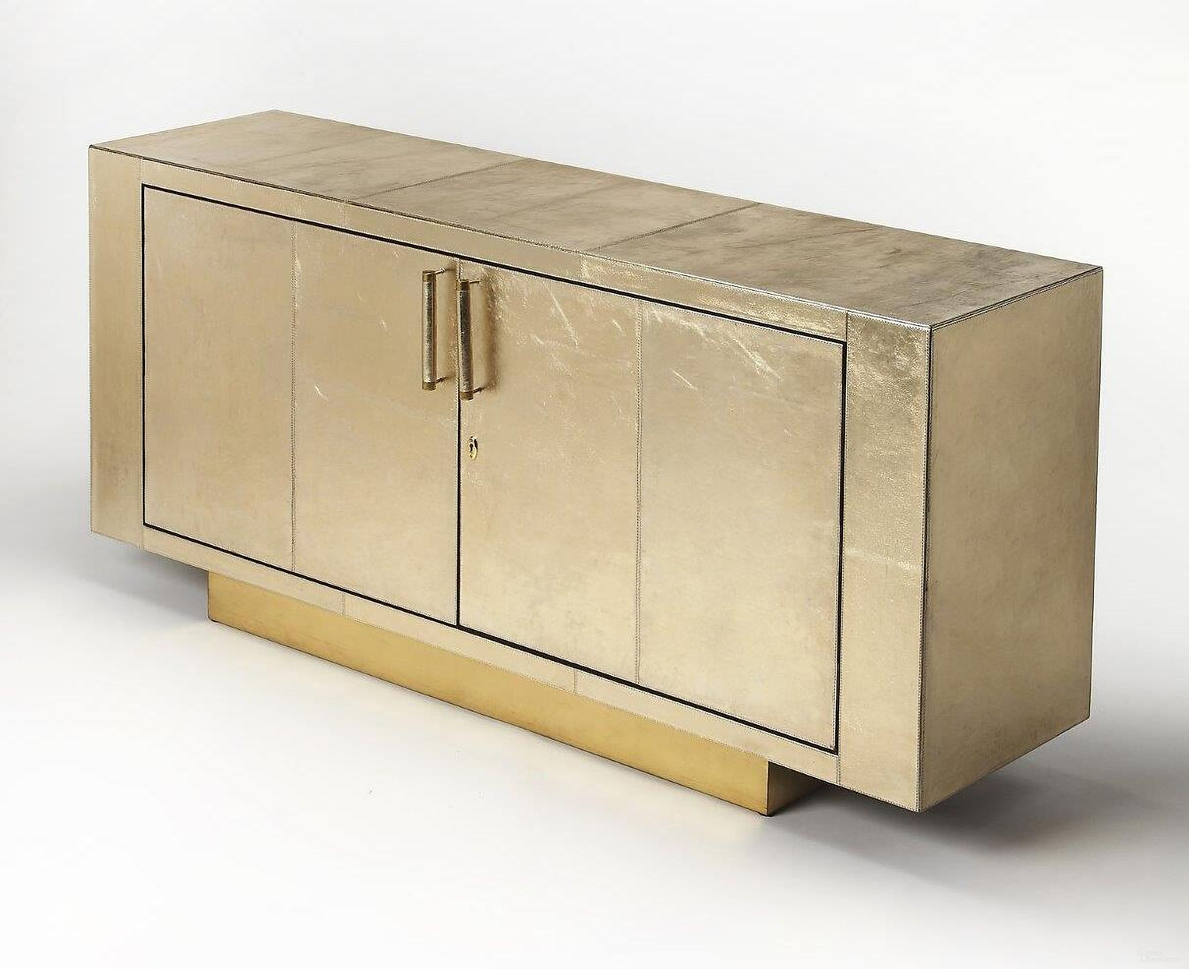 The appearance of Butler Francois Gold Leather Buffet designed by Butler Specialty Company in the modern / contemporary interior design. This gold piece of furniture was selected by 1StopBedrooms from Cosmopolitan Collection to add a touch of cosiness and style into your home. Sku: 3736350. Material: Wood.