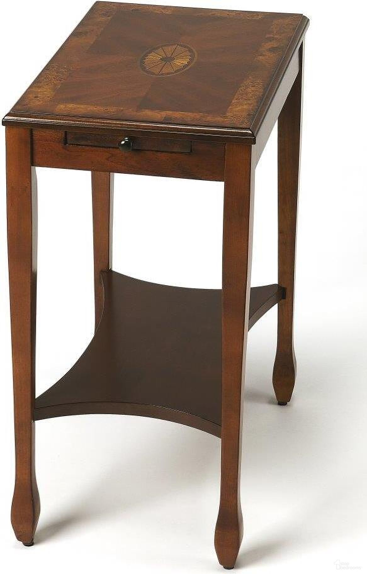 The appearance of Butler Gilbert Olive Ash Burl Side Table designed by Butler Specialty Company in the traditional interior design. This medium brown piece of furniture  was selected by 1StopBedrooms from Masterpiece Collection to add a touch of cosiness and style into your home. Sku: 4107101. Material: Wood.