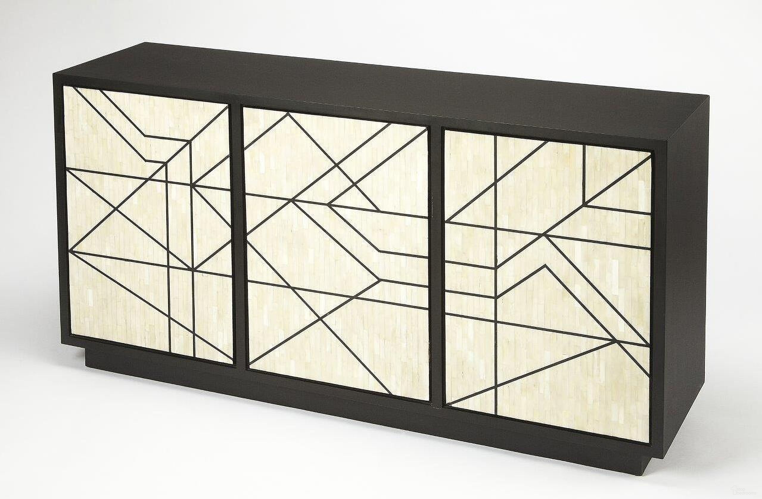 The appearance of Butler Greta Bone Inlay Sideboard designed by Butler Specialty Company in the modern / contemporary interior design. This assorted piece of furniture  was selected by 1StopBedrooms from Bone Inlay Collection to add a touch of cosiness and style into your home. Sku: 5248318. Material: MDF.