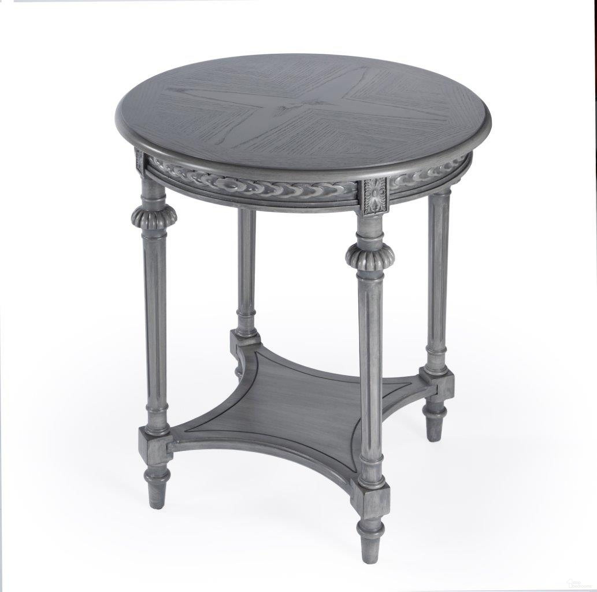 The appearance of Butler Hellinger Round Lamp Table designed by Butler Specialty Company in the traditional interior design. This grey piece of furniture  was selected by 1StopBedrooms from Masterpiece Collection to add a touch of cosiness and style into your home. Sku: 6162418. Material: Rubberwood.
