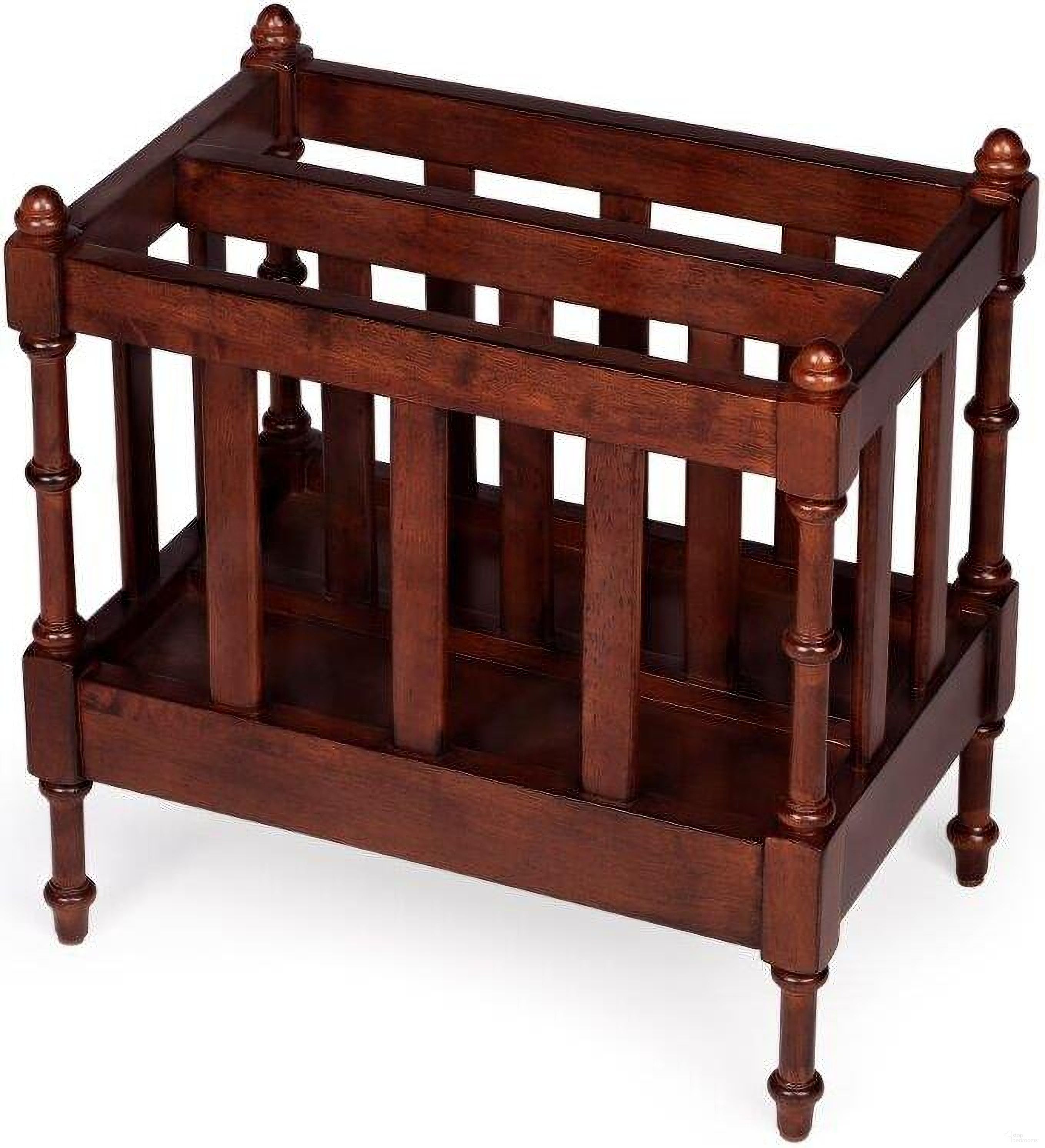 The appearance of Butler Holden Antique Cherry Magazine Basket designed by Butler Specialty Company in the transitional interior design. This antique cherry piece of furniture was selected by 1StopBedrooms from Masterpiece Collection to add a touch of cosiness and style into your home. Sku: 2214011. Material: Wood.