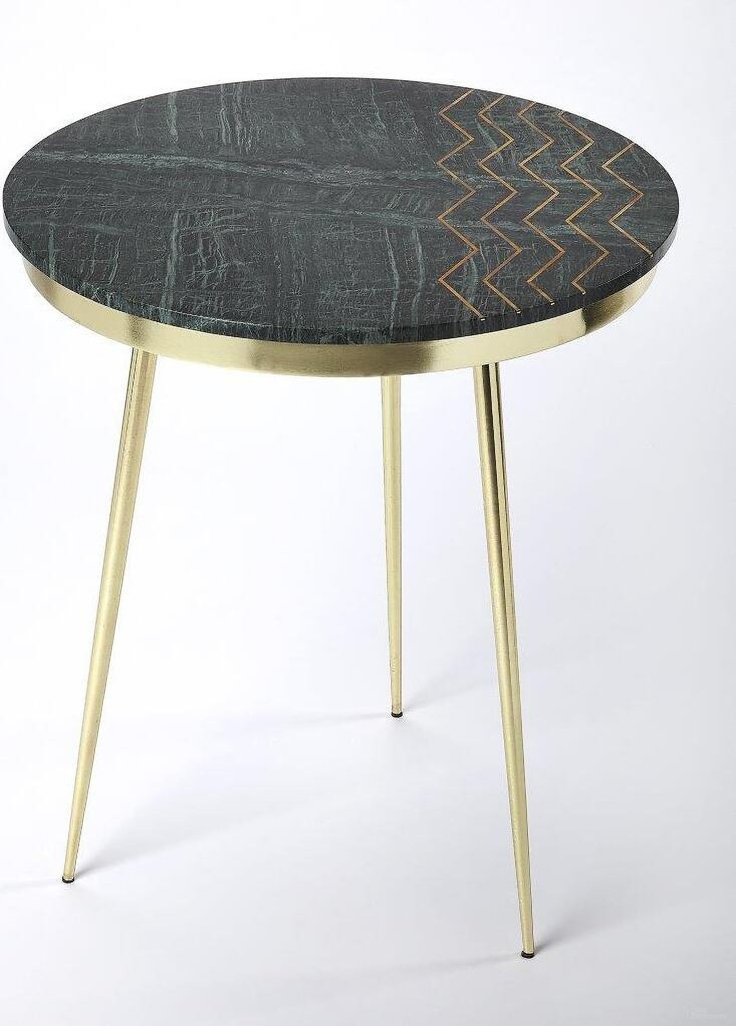 The appearance of Butler Hollings Green Marble and Brass Accent Table designed by Butler Specialty Company in the modern / contemporary interior design. This green piece of furniture was selected by 1StopBedrooms from Loft Collection to add a touch of cosiness and style into your home. Sku: 5402025. Material: Iron.