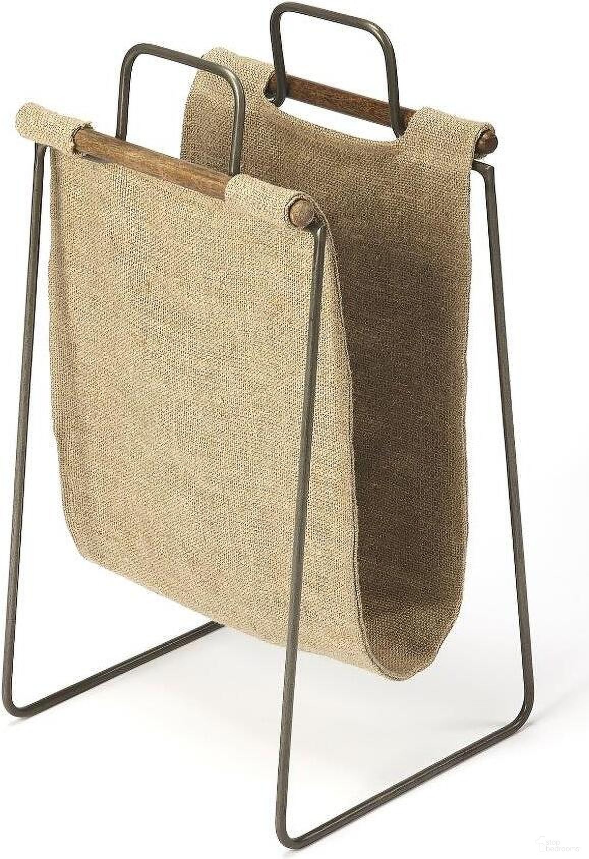 Butler Idaho Burlap and Metal Magazine Basket