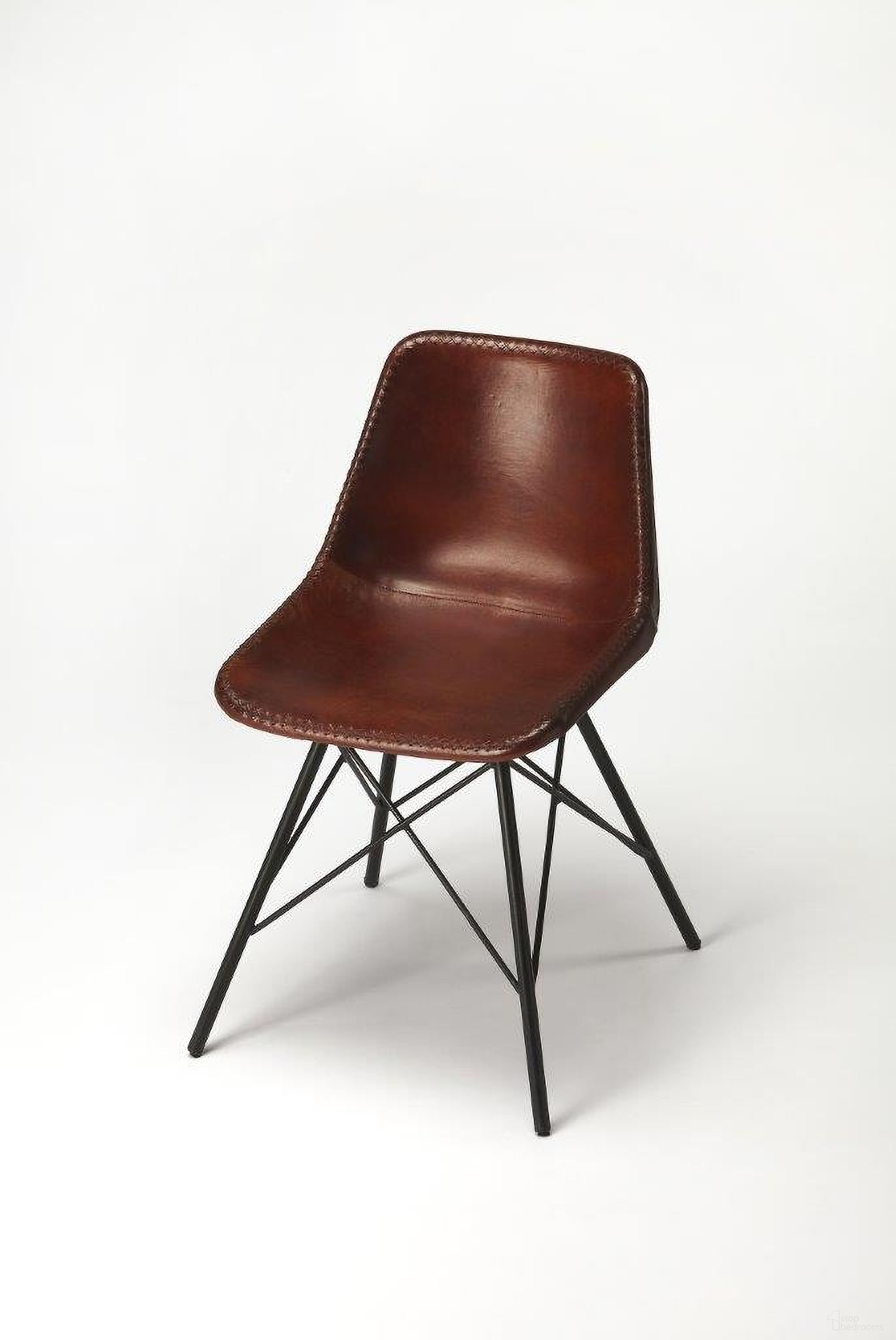 The appearance of Butler Inland Brown Leather Side Chair designed by Butler Specialty Company in the modern / contemporary interior design. This medium brown piece of furniture was selected by 1StopBedrooms from Loft Collection to add a touch of cosiness and style into your home. Sku: 3673344. Material: Leather. Chair Type: Side Chair.