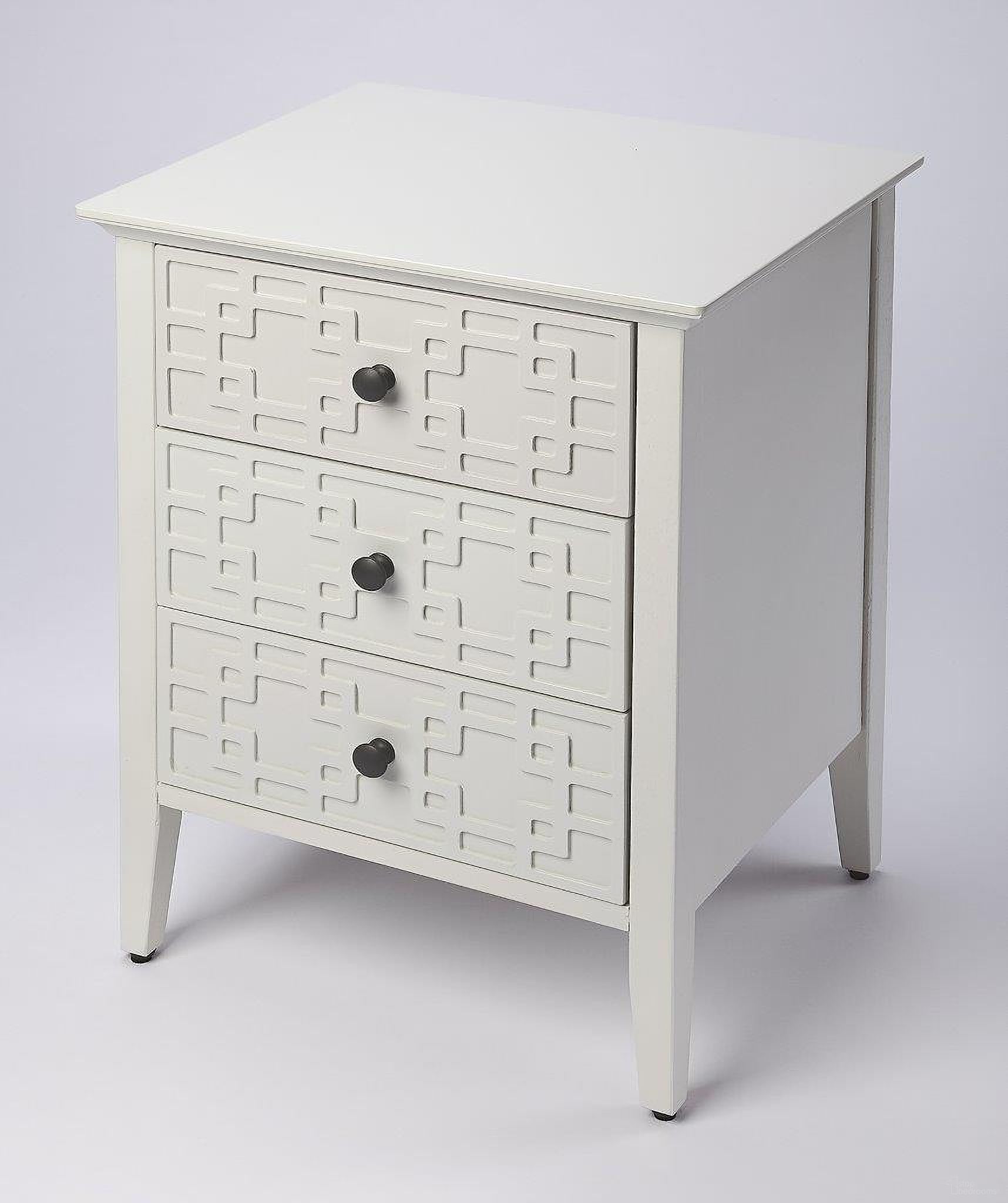 The appearance of Butler Kinsley Glossy White 3-Drawer Accent Chest designed by Butler Specialty Company in the transitional interior design. This off white piece of furniture was selected by 1StopBedrooms from Loft Collection to add a touch of cosiness and style into your home. Sku: 5249304. Material: Wood.