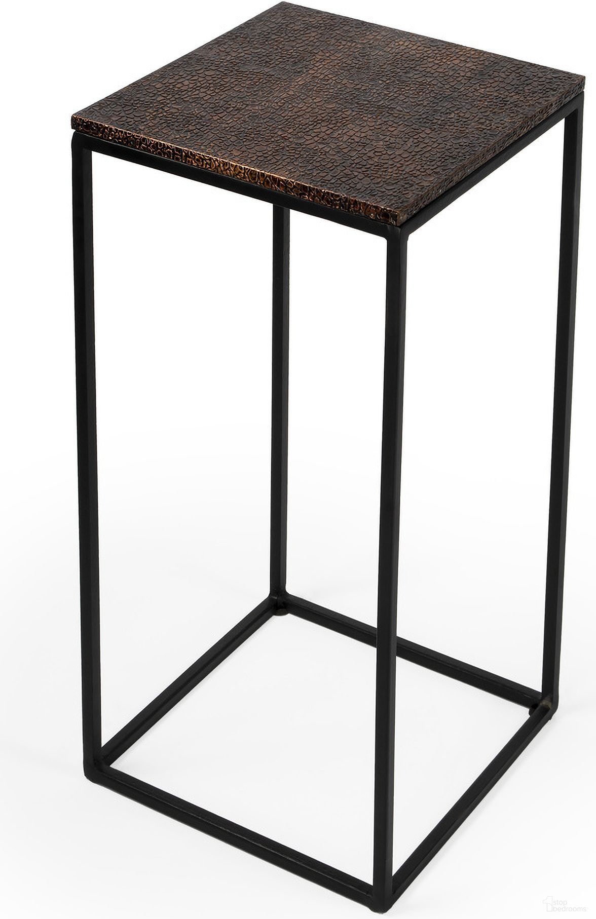 The appearance of Lacrossa Top Side Table In Bronze designed by Butler Specialty Company in the transitional interior design. This bronze piece of furniture  was selected by 1StopBedrooms from Metalworks Collection to add a touch of cosiness and style into your home. Sku: 5559025. Material: Iron.