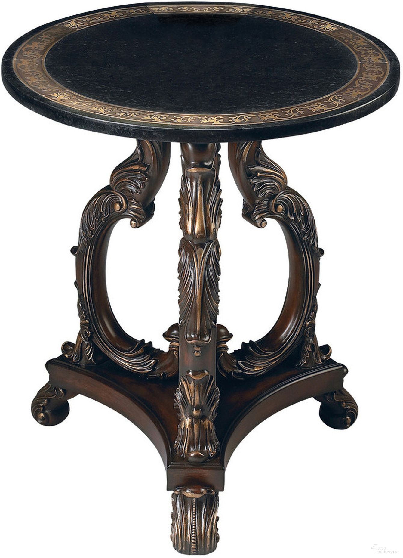 The appearance of Heritage Lafayette Round Stone 22.5 Inch W Side Table In Multi-Color designed by Butler Specialty Company in the traditional interior design. This multicolor piece of furniture  was selected by 1StopBedrooms from Heritage Collection to add a touch of cosiness and style into your home. Sku: 2347070. Material: Wood.