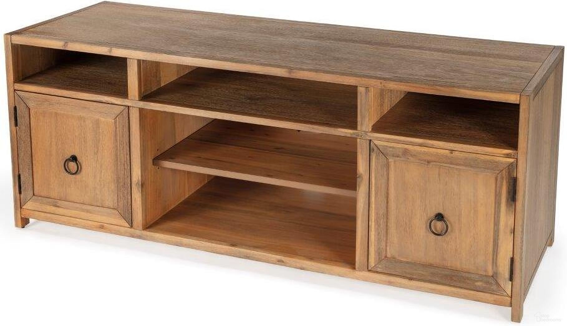 The appearance of Butler Lark Natural Wood TV Stand designed by Butler Specialty Company in the transitional interior design. This natural wood piece of furniture was selected by 1StopBedrooms from Butler Loft Collection to add a touch of cosiness and style into your home. Sku: 5524312. Material: MDF.