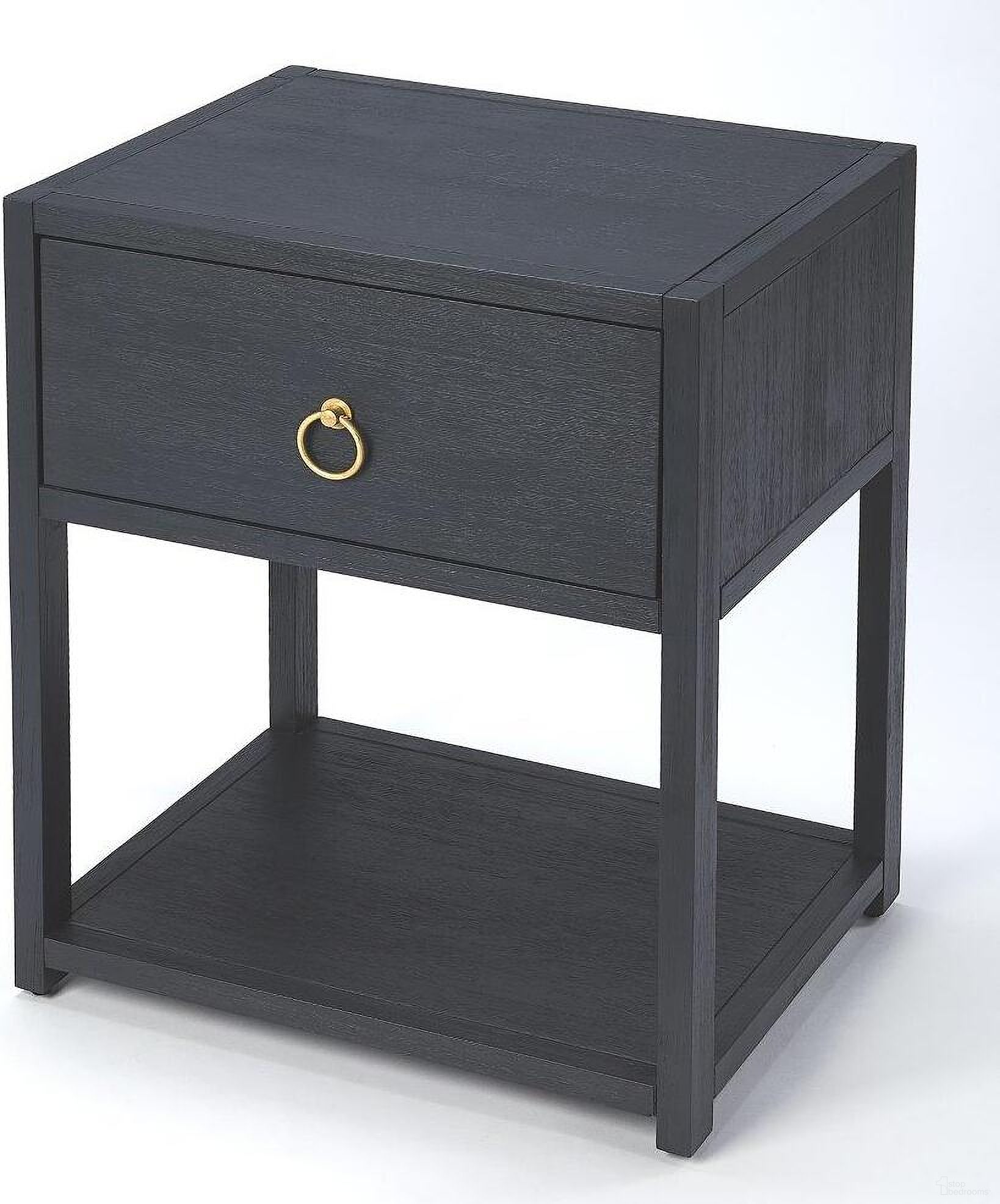 The appearance of Butler Lark Navy Blue End Table 5384291 designed by Butler Specialty Company in the transitional interior design. This navy blue piece of furniture  was selected by 1StopBedrooms from Loft Collection to add a touch of cosiness and style into your home. Sku: 5384291. Material: MDF.