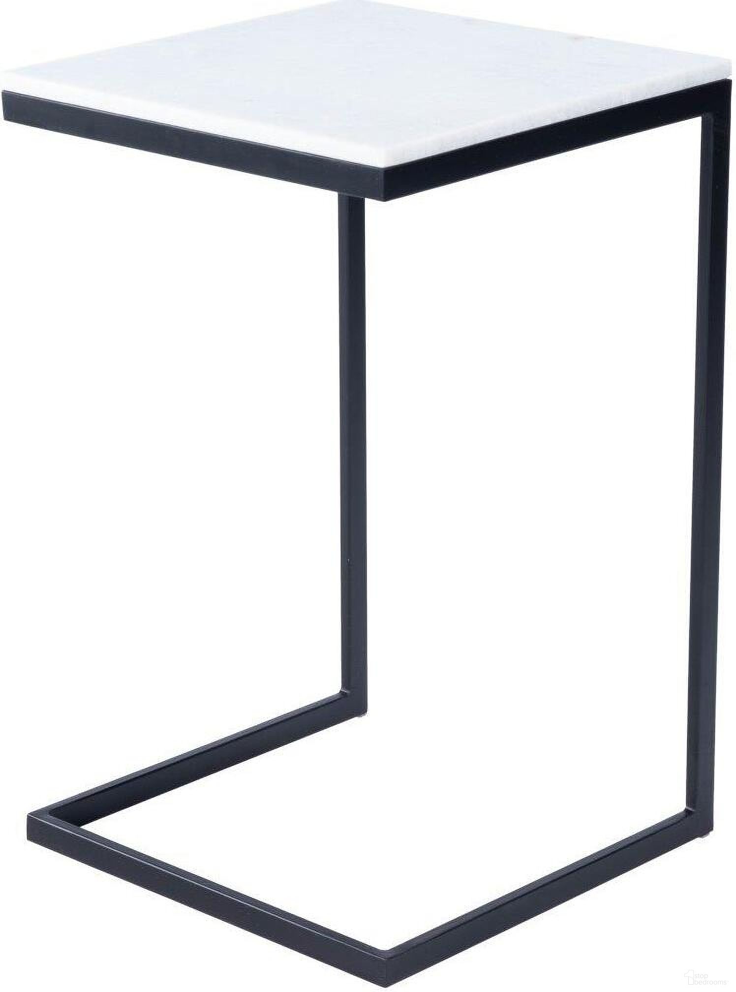 Butler Lawler White Marble, Black End Table