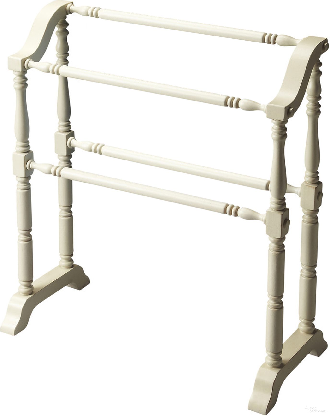 The appearance of Butler Lillian Cottage White Blanket Rack designed by Butler Specialty Company in the traditional interior design. This white piece of furniture  was selected by 1StopBedrooms from Masterpiece Collection to add a touch of cosiness and style into your home. Sku: 5020222. Material: Wood.