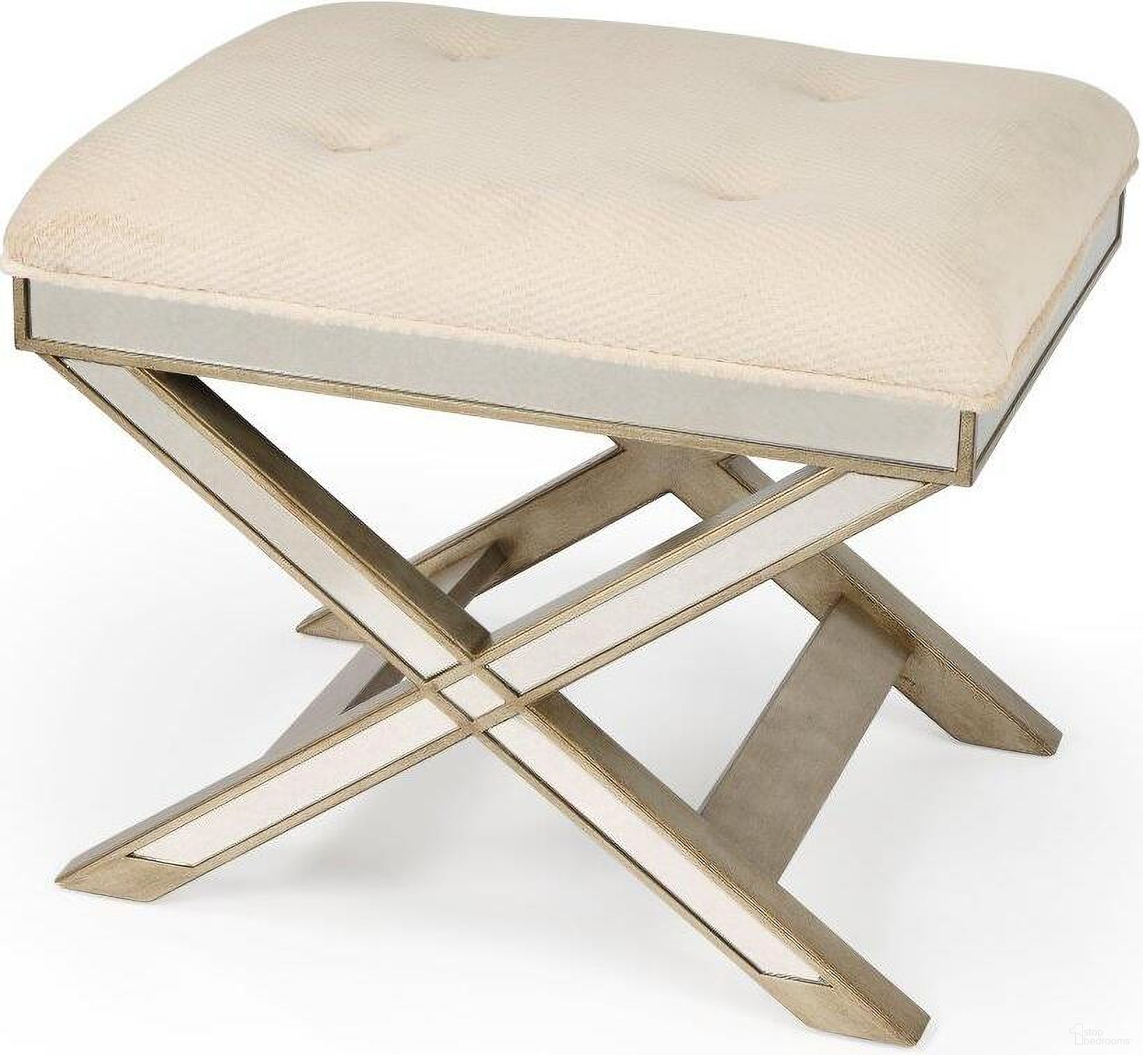 The appearance of Butler Marlo Mirrored Vanity Stool designed by Butler Specialty Company in the transitional interior design. This cream piece of furniture was selected by 1StopBedrooms from Loft Collection to add a touch of cosiness and style into your home. Sku: 1253146. Material: Wood.