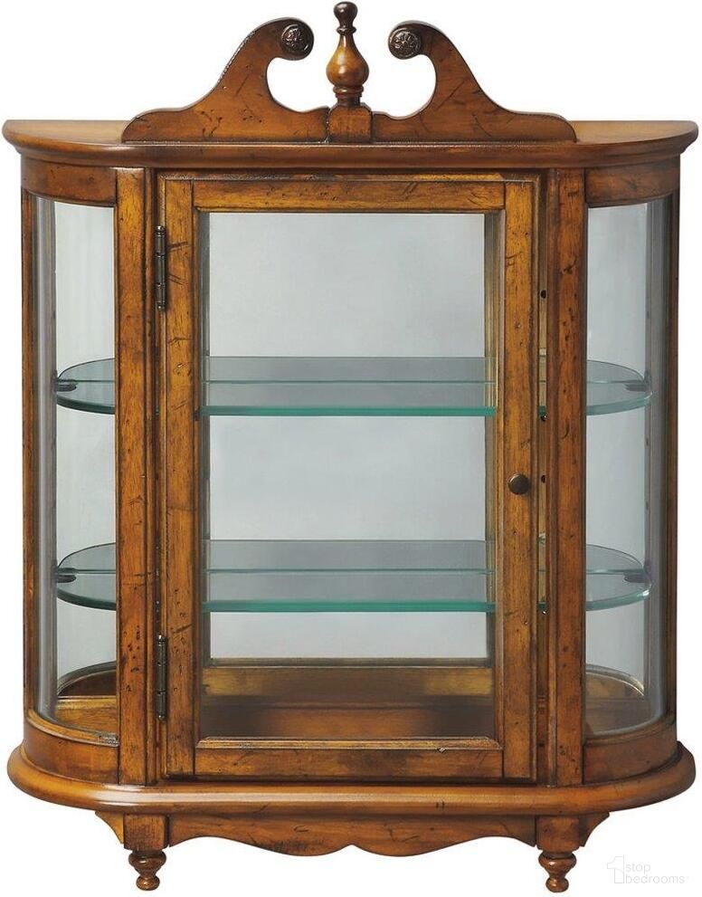 The appearance of Butler Melinda Vintage Oak Wall Curio designed by Butler Specialty Company in the traditional interior design. This medium brown piece of furniture  was selected by 1StopBedrooms from Masterpiece Collection to add a touch of cosiness and style into your home. Sku: 1927001. Material: Wood.
