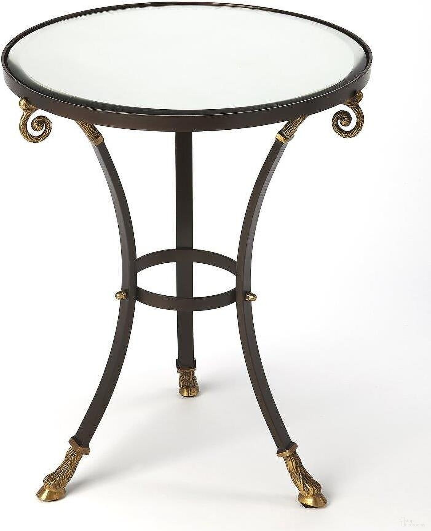 The appearance of Butler Meurice Glass and Metal Accent Table designed by Butler Specialty Company in the traditional interior design. This black piece of furniture was selected by 1StopBedrooms from Metalworks Collection to add a touch of cosiness and style into your home. Sku: 5342025. Material: Aluminum.
