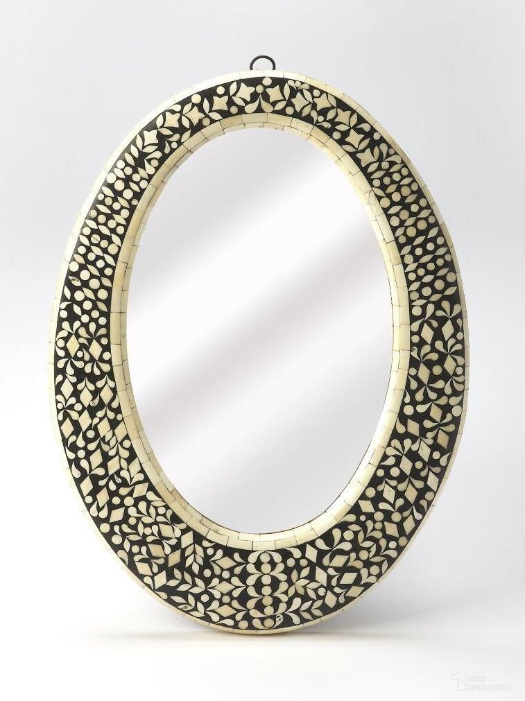 Butler Orzo Black Bone Inlay Oval Wall Mirror