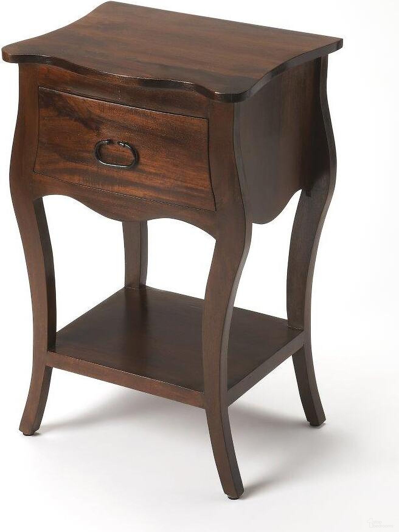 The appearance of Butler Rochelle Walnut 1 Drawer Nightstand designed by Butler Specialty Company in the transitional interior design. This brown piece of furniture  was selected by 1StopBedrooms from Masterpiece Collection to add a touch of cosiness and style into your home. Sku: 9308342. Material: Wood.