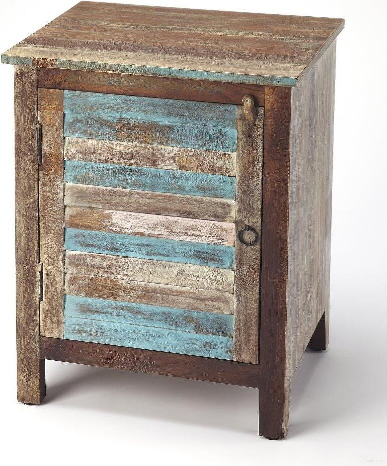 The appearance of Butler Rustic Shutter Painted Accent Cabinet designed by Butler Specialty Company in the transitional interior design. This multicolor piece of furniture  was selected by 1StopBedrooms from Artifacts Collection to add a touch of cosiness and style into your home. Sku: 5317290. Material: Wood.