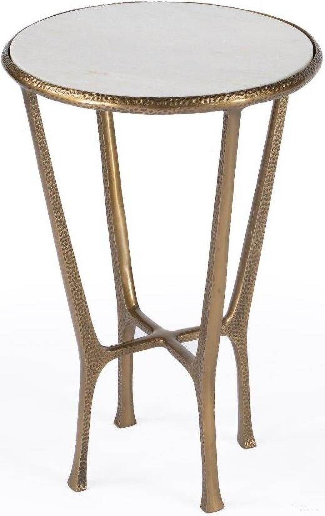 The appearance of Butler Switlania Marble Side Table designed by Butler Specialty Company in the transitional interior design. This gold piece of furniture  was selected by 1StopBedrooms from Switlania Collection to add a touch of cosiness and style into your home. Sku: 4418389. Material: Aluminium.