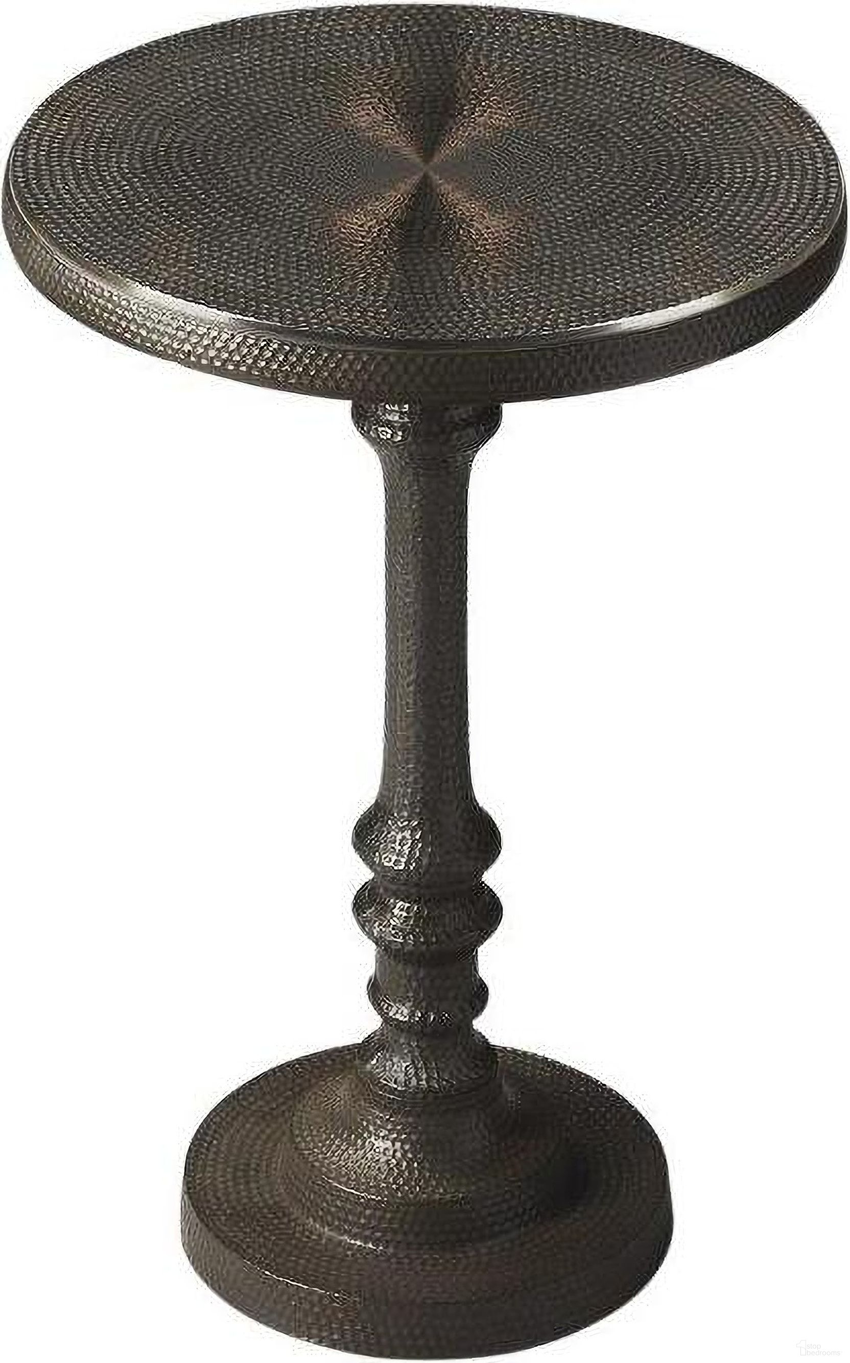 The appearance of Butler Tanya Metal Pedestal Accent Table designed by Butler Specialty Company in the transitional interior design. This bronze piece of furniture was selected by 1StopBedrooms from Metalworks Collection to add a touch of cosiness and style into your home. Sku: 2275025. Material: Aluminum.