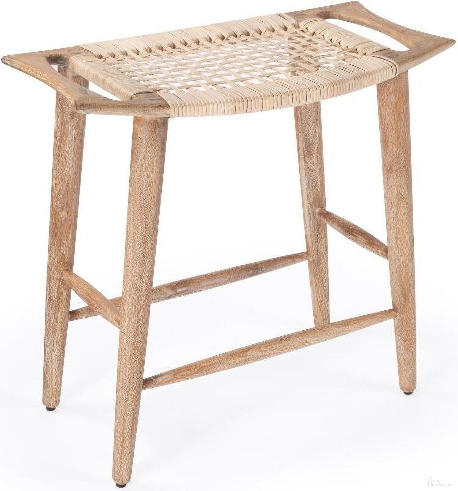 Butler Tristan Natural Wood and Rattan Counter Stool