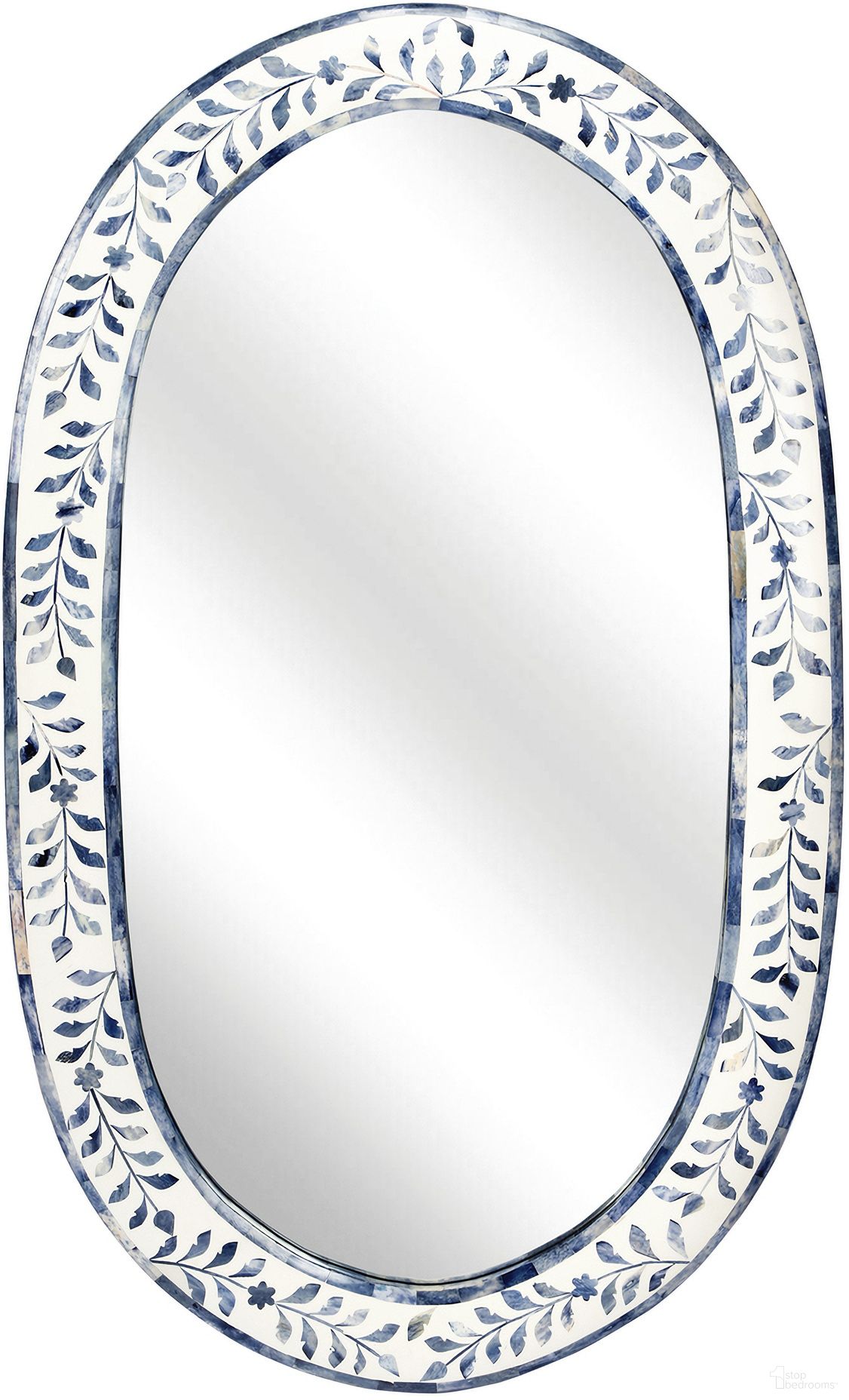 The appearance of Trubadur and Bone Inlay Wall Mirrored In White and Blue designed by Butler Specialty Company in the modern / contemporary interior design. This white and blue piece of furniture  was selected by 1StopBedrooms from Bone Inlay Collection to add a touch of cosiness and style into your home. Sku: 5528417. Material: Bone Inlay.