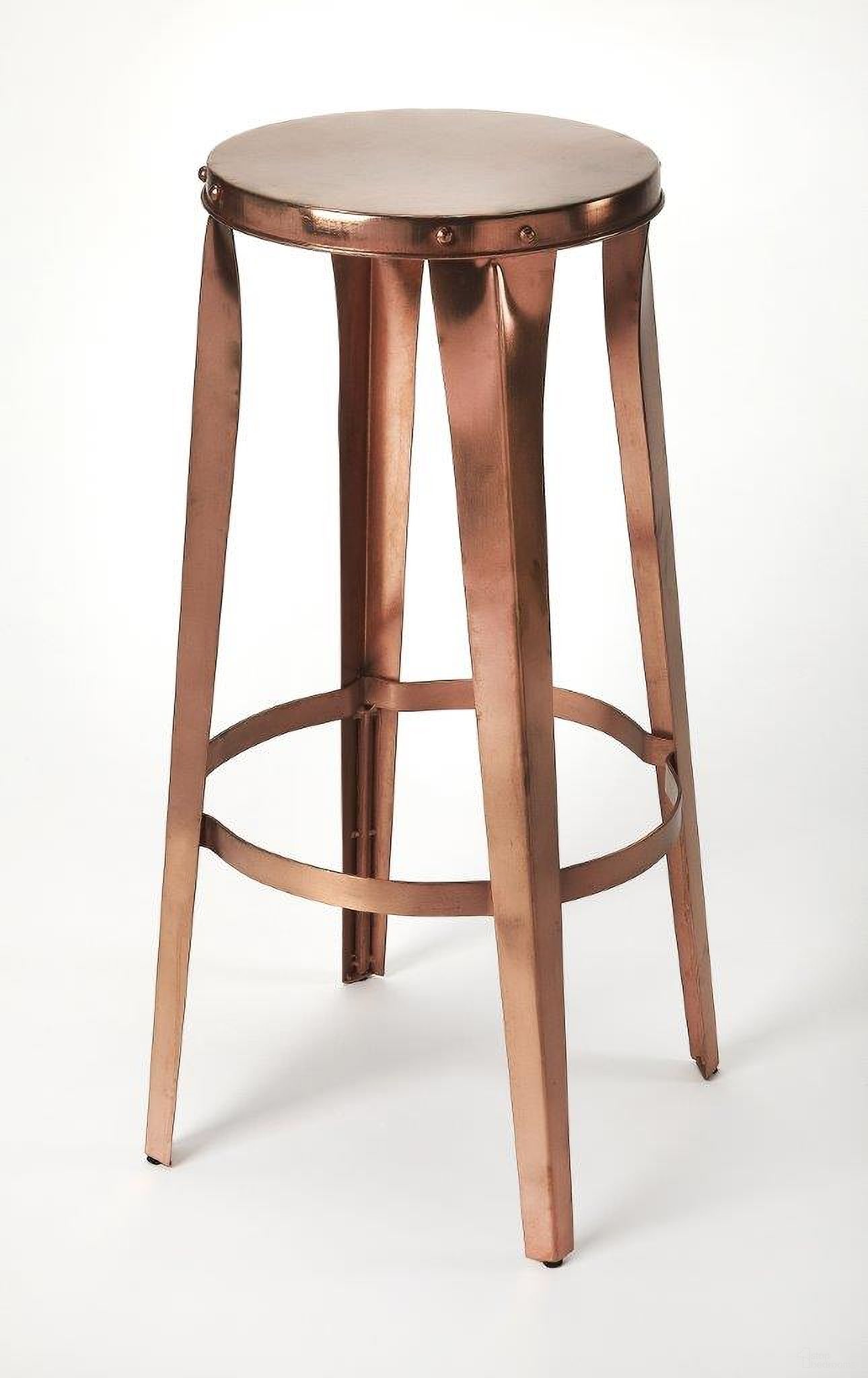 The appearance of Butler Ulrich Copper Backless Bar Stool designed by Butler Specialty Company in the transitional interior design. This copper piece of furniture was selected by 1StopBedrooms from Industrial Chic Collection to add a touch of cosiness and style into your home. Sku: 4447085. Material: Iron.