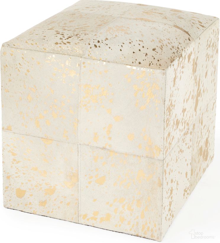The appearance of Victorian Hair On Hide with Spots Cube Ottoman In White and Gold designed by Butler Specialty Company in the modern / contemporary interior design. This white and gold piece of furniture was selected by 1StopBedrooms from Accent Seating Collection to add a touch of cosiness and style into your home. Sku: 5535126. Material: Wood.