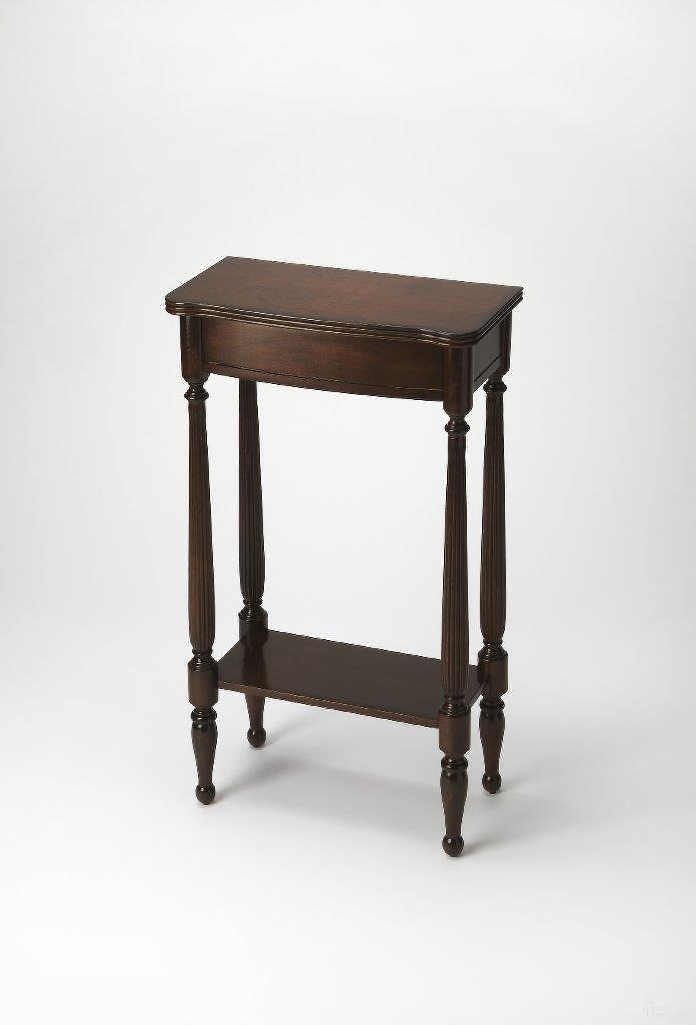 The appearance of Butler Whitney Plantation Cherry Console Table designed by Butler Specialty Company in the transitional interior design. This dark brown piece of furniture was selected by 1StopBedrooms from Plantation Collection to add a touch of cosiness and style into your home. Sku: 3011024. Material: Wood.