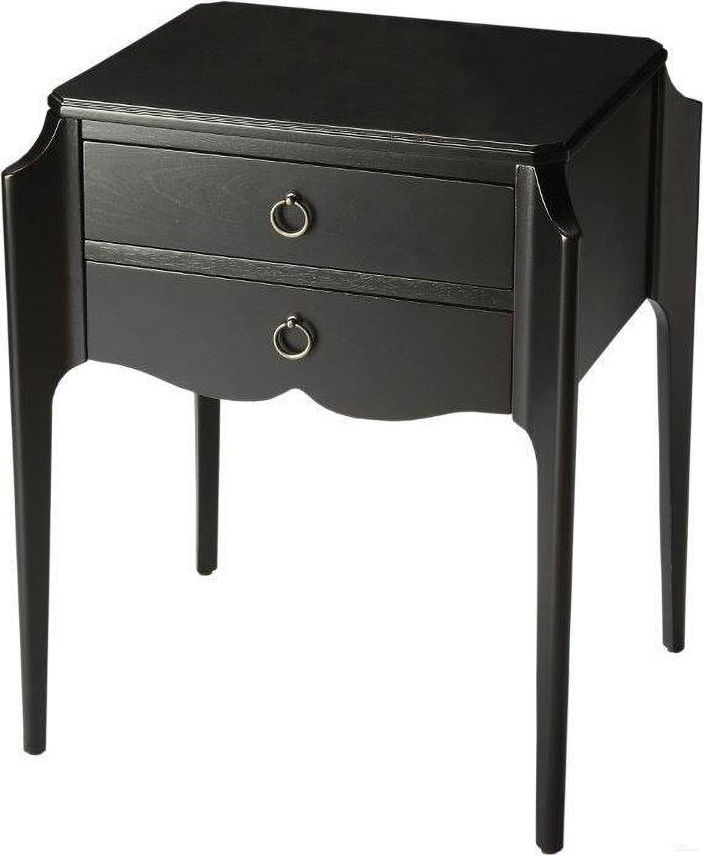 The appearance of Butler Wilshire Black Licorice Accent Table designed by Butler Specialty Company in the transitional interior design. This black piece of furniture was selected by 1StopBedrooms from Loft Collection to add a touch of cosiness and style into your home. Sku: 7016111. Material: Rubberwood.