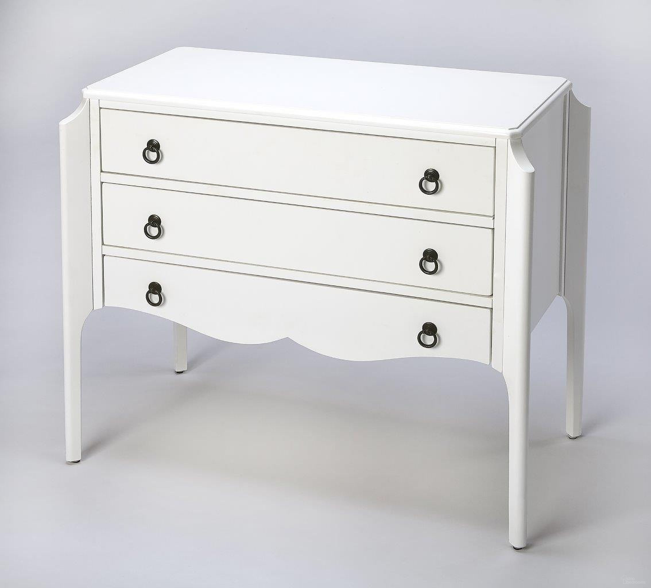 The appearance of Butler Wilshire Glossy White Accent Chest designed by Butler Specialty Company in the transitional interior design. This white piece of furniture was selected by 1StopBedrooms from Loft Collection to add a touch of cosiness and style into your home. Sku: 4469304. Material: Rubberwood.