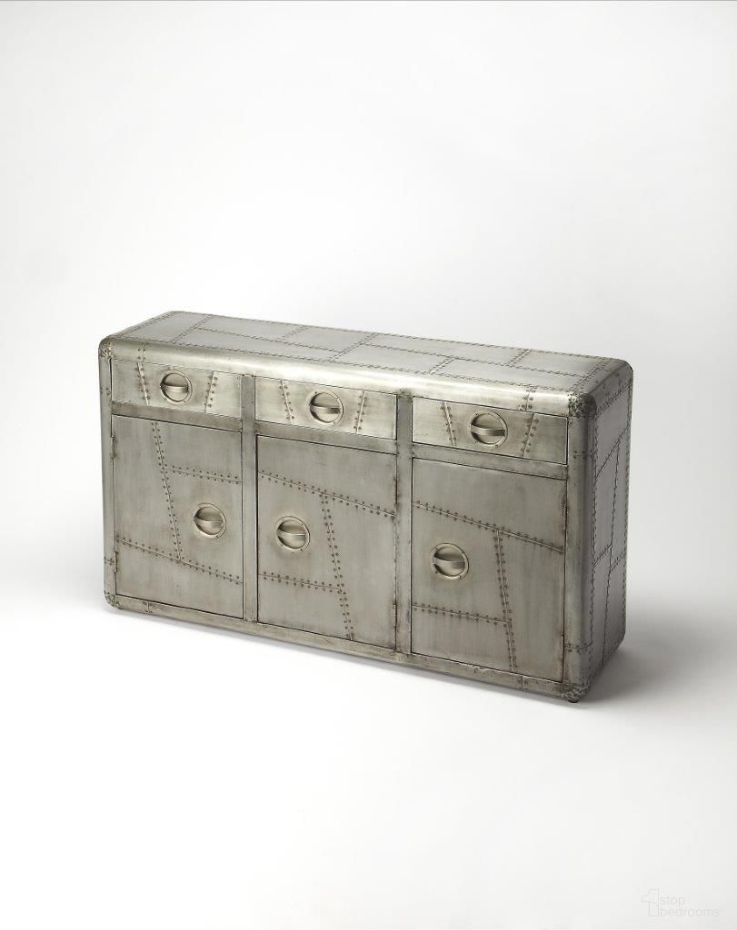 The appearance of Butler Yeager Aviator Console Cabinet designed by Butler Specialty Company in the modern / contemporary interior design. This gray piece of furniture was selected by 1StopBedrooms from Industrial Chic Collection to add a touch of cosiness and style into your home. Sku: 5152330. Material: Wood.