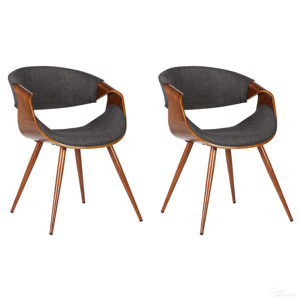 The appearance of Butterfly Dining Chair Set of 2 In Walnut and Charcoal designed by Armen Living in the transitional interior design. This walnut and charcoal piece of furniture  was selected by 1StopBedrooms from Butterfly Collection to add a touch of cosiness and style into your home. Sku: LCBUCHWACH;LCBUCHWACH. Material: Fabric. Chair Type: Arm Chair.