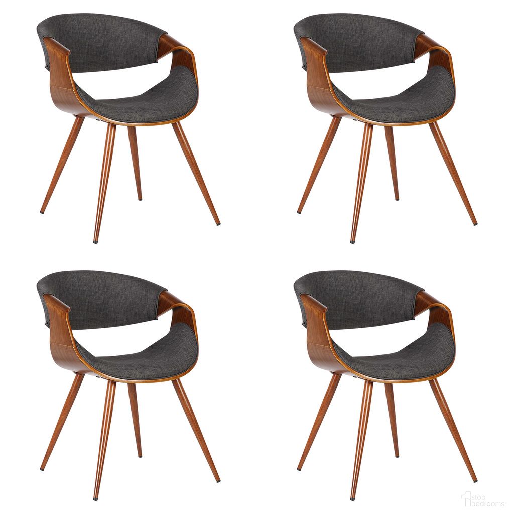 The appearance of Butterfly Dining Chair Set of 4 In Walnut and Charcoal designed by Armen Living in the transitional interior design. This walnut and charcoal piece of furniture  was selected by 1StopBedrooms from Butterfly Collection to add a touch of cosiness and style into your home. Sku: LCBUCHWACH;LCBUCHWACH;LCBUCHWACH;LCBUCHWACH. Material: Fabric. Chair Type: Arm Chair.