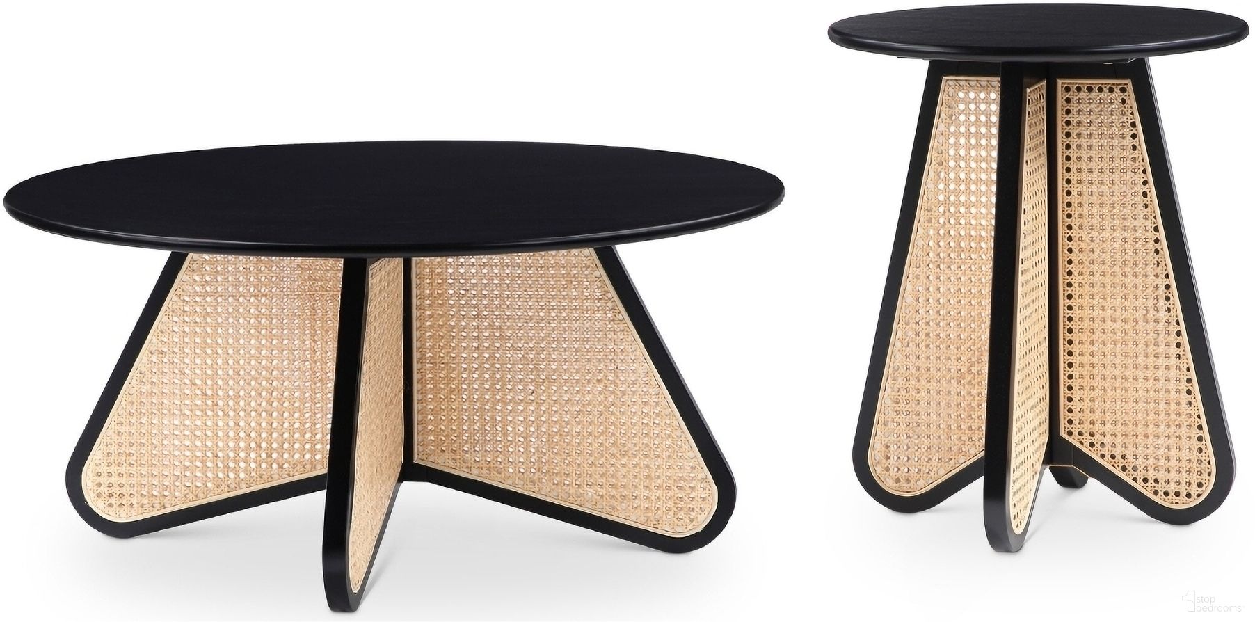 The appearance of Butterfly Occasional Table Set In Black designed by Meridian in the transitional interior design. This black piece of furniture  was selected by 1StopBedrooms from Butterfly Collection to add a touch of cosiness and style into your home. Sku: 208Black-CT;208Black-ET. Material: Rubberwood.