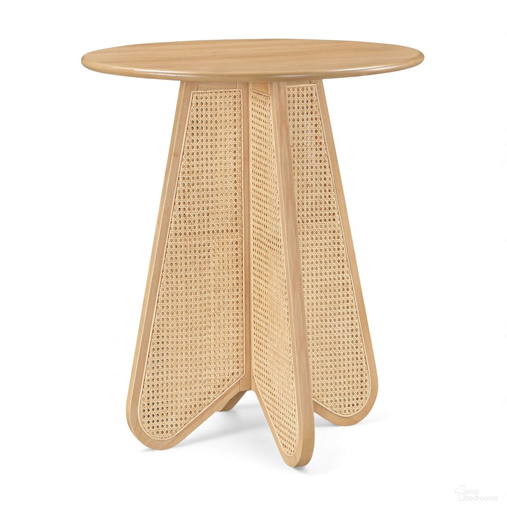 Butterfly Solid Wood and Cane Bar Height Table In Natural