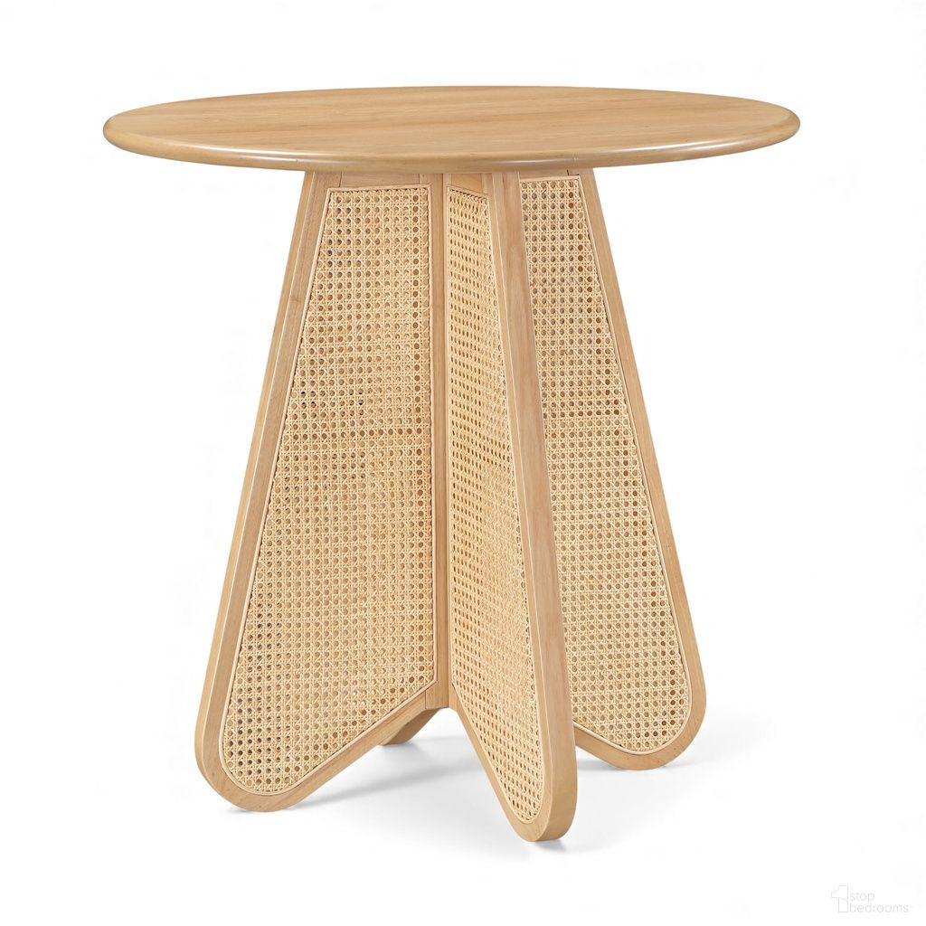 The appearance of Butterfly Solid Wood and Cane Counter Height Table In Natural designed by Meridian in the transitional interior design. This natural piece of furniture  was selected by 1StopBedrooms from Butterfly Collection to add a touch of cosiness and style into your home. Sku: 791Natural-T. Table Base Style: Pedestal. Table Top Shape: Round. Size: 36". Material: Cane.