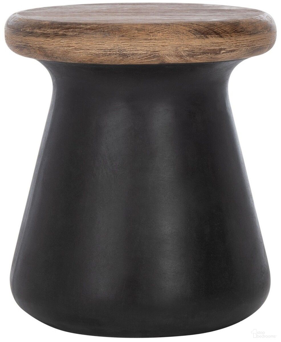 The appearance of Button Indoor-Outdoor Modern Concrete Round 18.1 Inch Height Accent Table in Black designed by Safavieh in the modern / contemporary interior design. This black piece of furniture  was selected by 1StopBedrooms from Button Collection to add a touch of cosiness and style into your home. Sku: VNN1005C. Table Top Shape: Round. Material: Concrete.