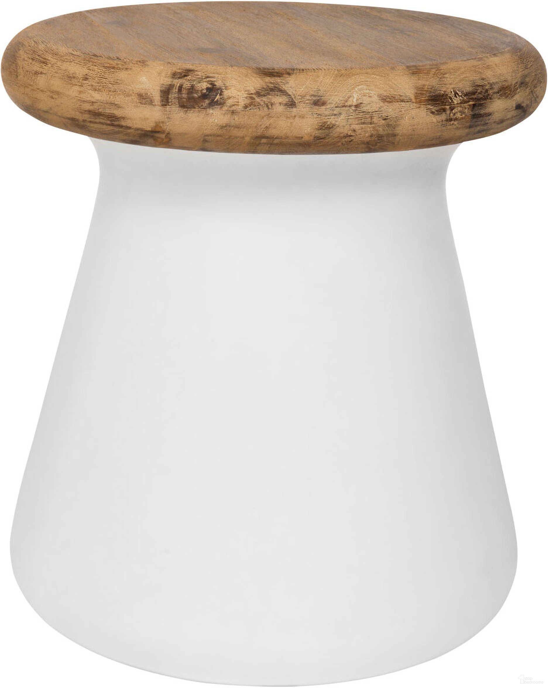 Button Ivory Concrete Accent Table