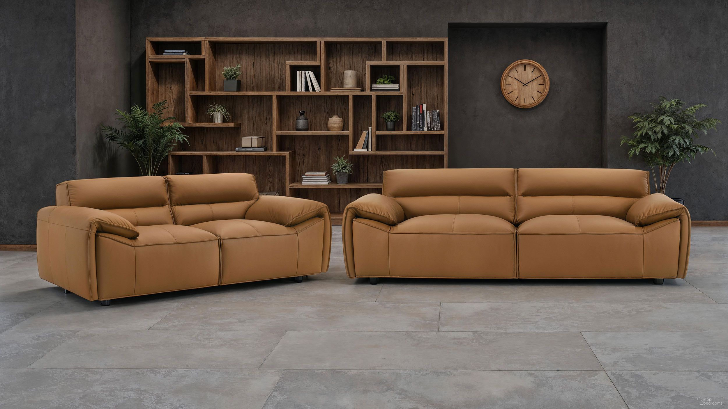 The appearance of Buxton Top Grain Leather Upholstered Living Room Set In Orange designed by Coaster in the modern / contemporary interior design. This orange piece of furniture was selected by 1StopBedrooms from Buxton Collection to add a touch of cosiness and style into your home. Sku: 509501;509502. Material: Foam.