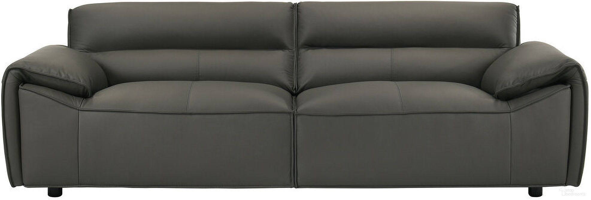 The appearance of Buxton Top Grain Leather Upholstered Sofa In Graphite designed by Coaster in the modern / contemporary interior design. This graphite piece of furniture  was selected by 1StopBedrooms from Buxton Collection to add a touch of cosiness and style into your home. Sku: 509504. Material: Plywood.