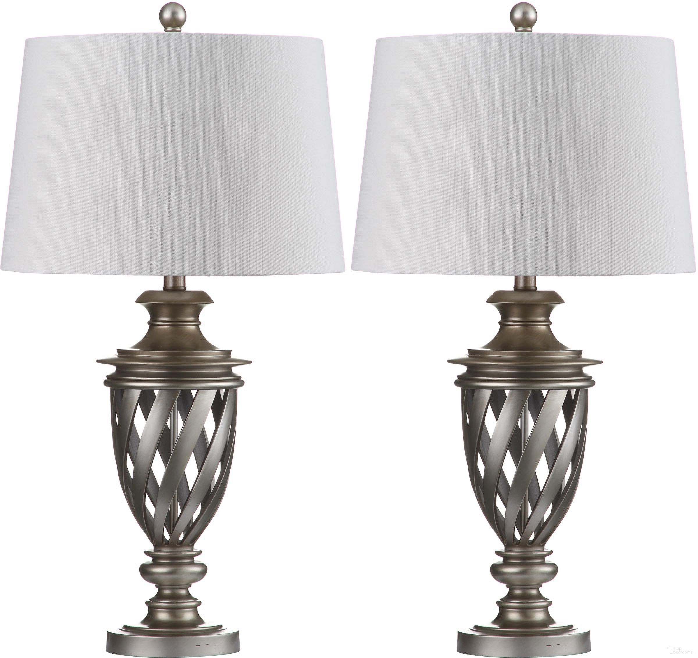 The appearance of Byron Antique Silver 28.5 Inch Urn Table Lamp Set of 2 designed by Safavieh in the modern / contemporary interior design. This antique silver piece of furniture  was selected by 1StopBedrooms from Safavieh LIT Collection to add a touch of cosiness and style into your home. Sku: LIT4322A-SET2. Material: Iron.