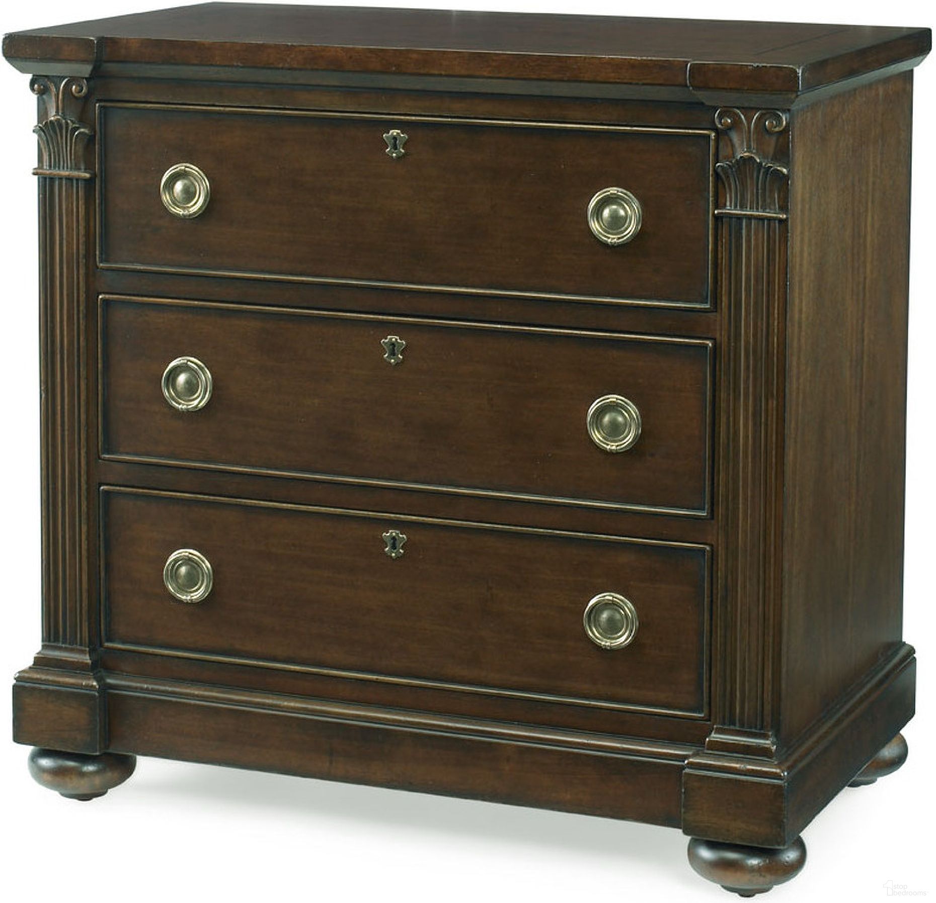 The appearance of Bywater Nightstand In Cognac designed by Century Furniture in the modern / contemporary interior design. This cognac piece of furniture  was selected by 1StopBedrooms from Chelsea Club Collection to add a touch of cosiness and style into your home. Sku: 36H-222. Material: Mahogany.