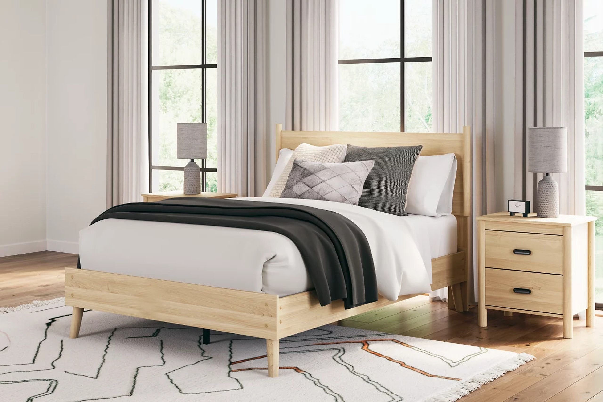 The appearance of Cabinella Youth Platform Panel Bedroom Set In Tan designed by Signature Design by Ashley in the transitional interior design. This tan piece of furniture  was selected by 1StopBedrooms from Cabinella Collection to add a touch of cosiness and style into your home. Sku: EB2444-112;EB2444-156;EB2444-292. Bed Type: Panel Bed. Material: Wood. Bed Size: Full.